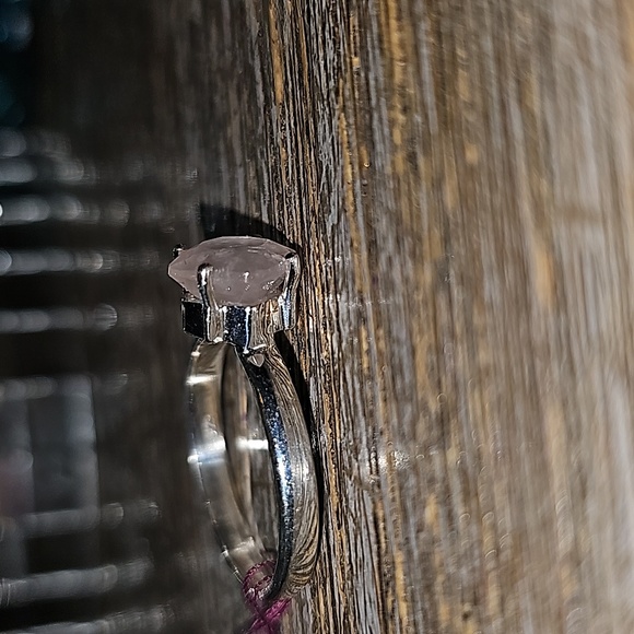 Faceted morganite ring size 8.5  Sterling Silver - Picture 3 of 11